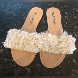 Wallflower Beige Fringe Women's Sandals